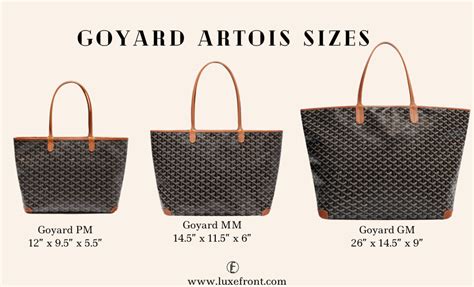 goyard artois sizes|goyard artois mm price.